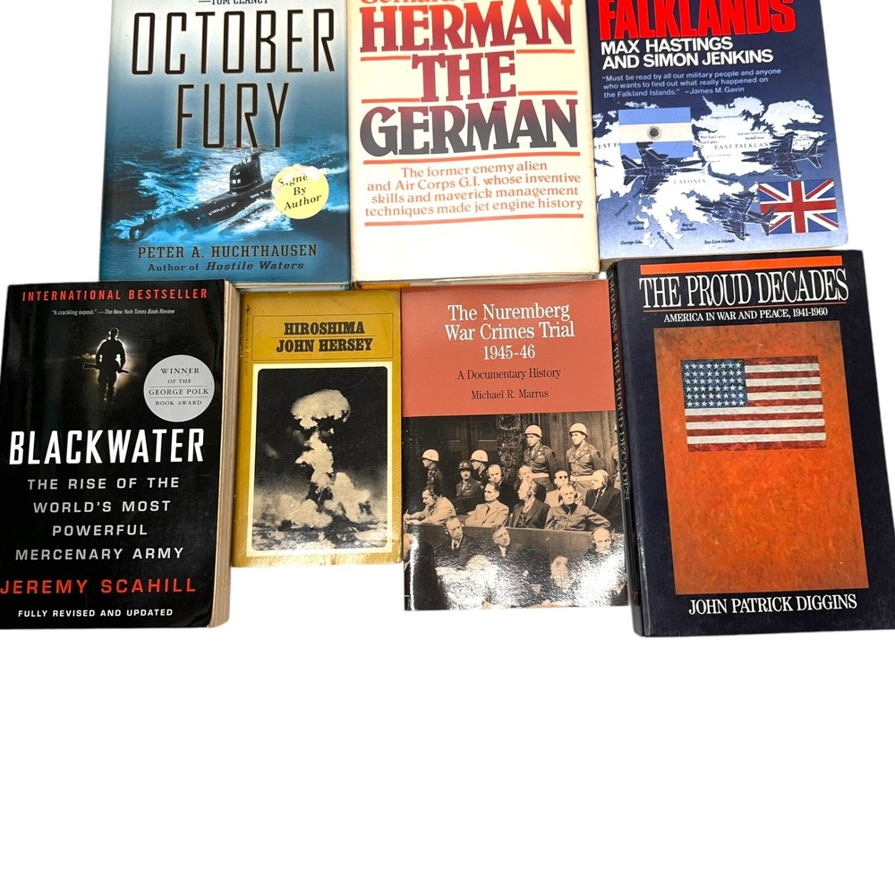 Lot‎ of 7 War History Books Fiction/Non Fiction October Fury (signed), Herman..